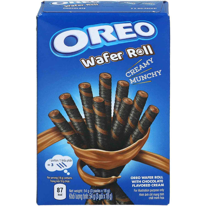 Oreo wafer rolls creamy crunchy