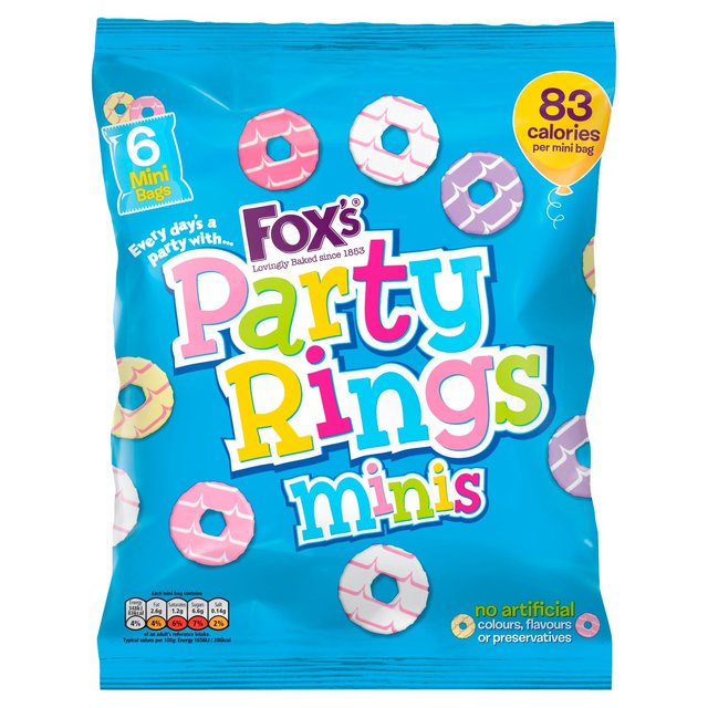 Fox's 6 Mini Party Rings Bags 126g