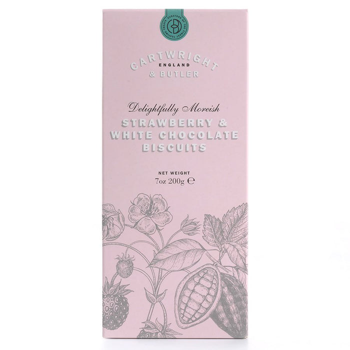 Cartwright & Butler Strawberry & White Chocolate Biscuits in Carton