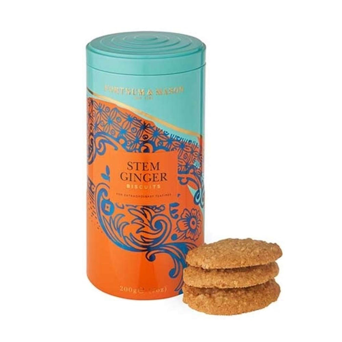 Fortnum & Mason British, Piccadilly Stem Ginger Biscuits, 200g Tin