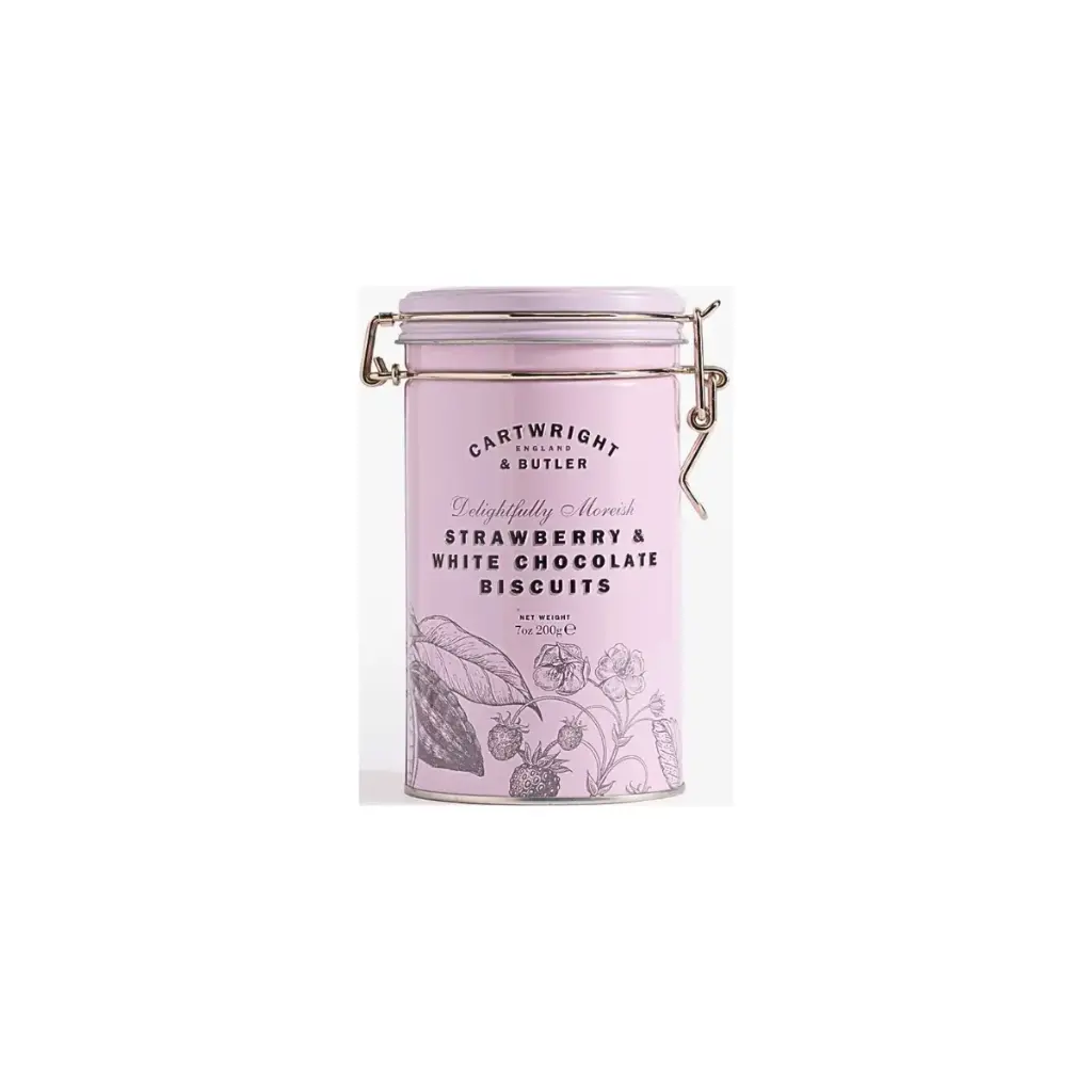 C&B Strawberry & White Chocolate Biscuits in Tin 200g
