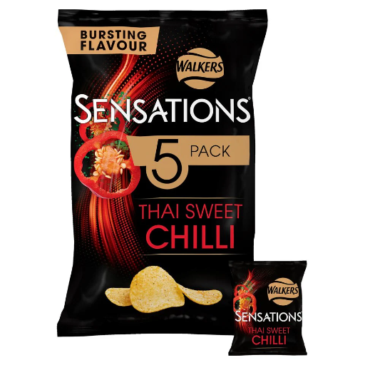 Walkers Sensations Thai Sweet Chilli crisps Big 5*25G